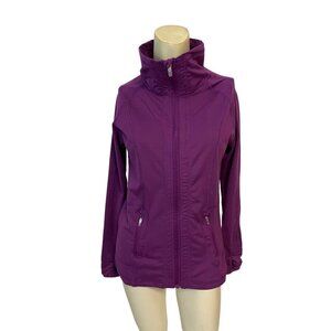 Earth Yoga Women's Purple Zip Front Workout Jacket Small